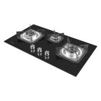 HAIER TEMPERED GLASS 3BURNER HOB Model HCC-Q57326 LPG - Image 2